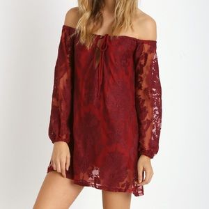 For Love and Lemons Crimson Sangria Dress